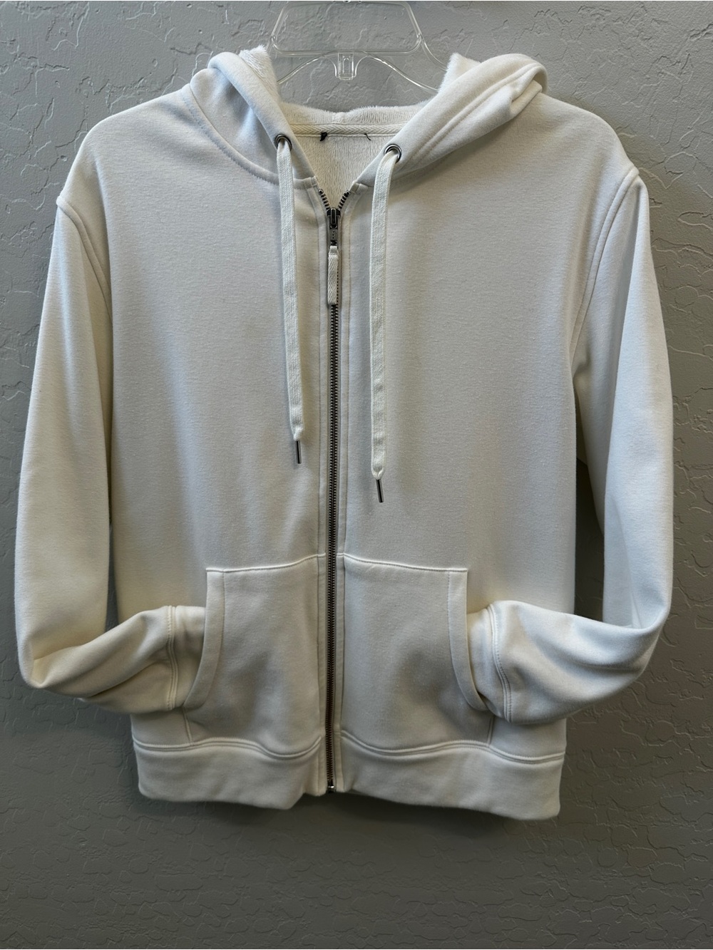 J.Crew Velour-Lined Zip Up Jacket- Size Medium- White